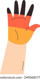 Hand With German Flag Vector Illustration