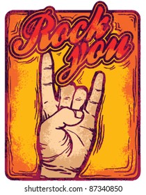 hand gesticulate. rock n roll sign. vector