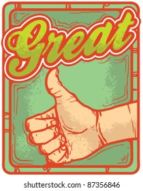 hand gesticulate. sign thumbs up. vector