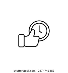 Gesto De La Mano Que Aprueba La Gestión Del Tiempo O El Concepto Del Diseño De La Puntualidad De La Calidad