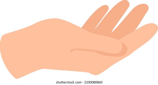 Hand gesture, asking for help or begging. Vector gesture help isolated, illustration sign charity