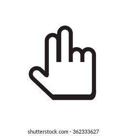 Hand gesture black icon vector