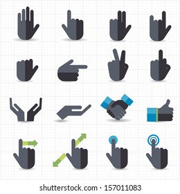 Hand gesture black icons