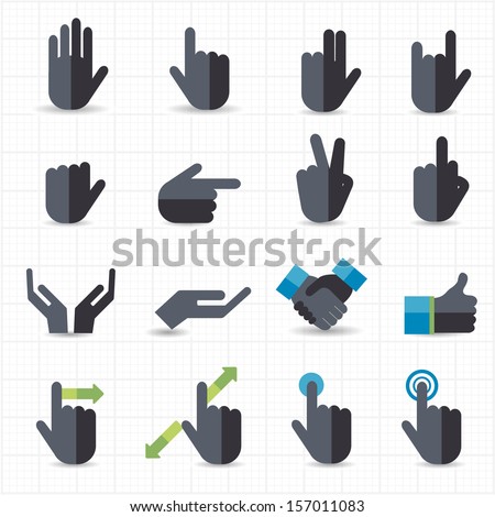 Hand gesture black icons