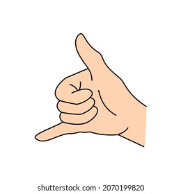 Hand gesture call me. Types of hand sign vector image