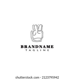 Handgetik-Cartoon-Logo-Vorlage Symbol Design schwarz, moderne einzelne Vektorgrafik