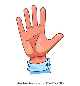 Hand gesture. Cartoon style. Vector isolated on white background.