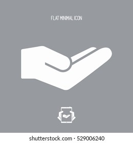Hand in gesture of charity
