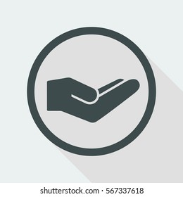 Hand in gesture of charity - Vector minimal icon