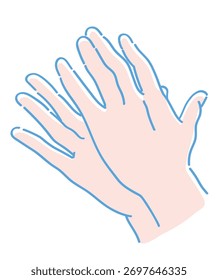 Gesto de la mano. Aplausos. Ilustración de boceto de Vector.