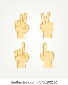 Hand gesture comic style vector icons set