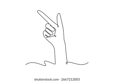 Concepto de gesto de la mano. Diseño de dibujo de línea única. Ilustración gráfica de Vector