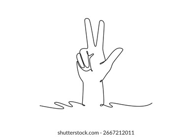 Concepto de gesto de la mano. Diseño de dibujo de línea única. Ilustración gráfica de Vector