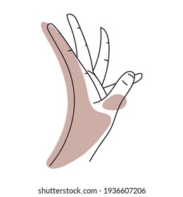 hand gesture contemporary icon isolated