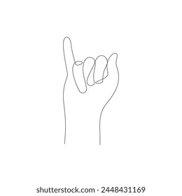 Mano Gesto diseño de línea continua. línea continua ilustración de mano. Vector lineal.
