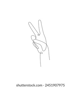 Hand Gesture continuos line design. continuos line hand illustration. vector lineart.
