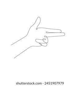 Mano Gesto diseño de línea continua. línea continua ilustración de mano. Vector lineal.