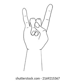 Hand Gesture Doodle Emblem Symbol Isolated Stock Vector (Royalty Free ...