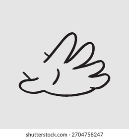 Mão gesto Doodle cinco dedo