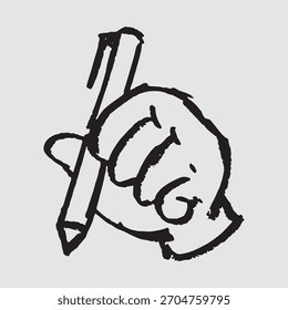 Gesto de mano Doodle escritura y edición