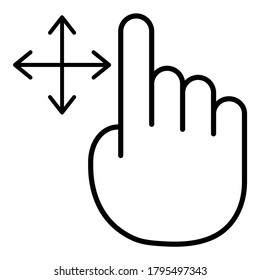 Hand Gesture Drag Flat Icon Isolated On White Background