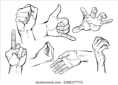 Hand gesture and hand drawn collection for your design