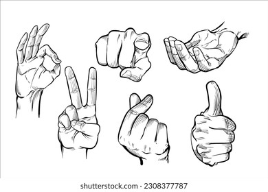 Hand gesture and hand drawn collection for your design