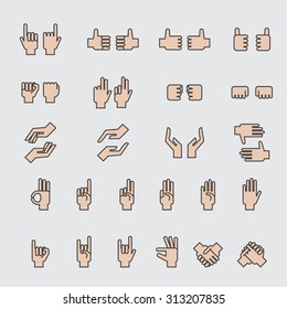Hand gesture element icon set,vector,illustration