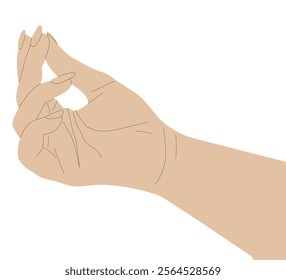 Hand gesture. Female hand with elegant gesture, human hands flat vector illustration set.