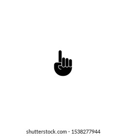 Hand gesture fill icon design isolated on white background. Finger.