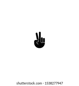 Hand gesture fill icon design isolated on white background. Finger.
