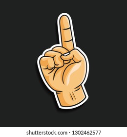 Hand gesture finger pointing up
