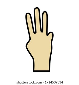 hand gesture flat icon object