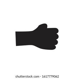 hand gesture flat icon silhouette. hit symbol.