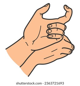 Hand gesture. Gaming animal puppet from hand. Light shade imagination ingenious. Hand play theatrical puppet. Vector cartoon illustration