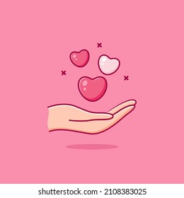 gesto de mano que da al amor vectorial ilustración de icono