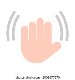 Hand Gesture Goodbye Icon Illustration Vector Graphic