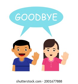 Hand Gesture Goodbye Icon Illustration Vector Graphic