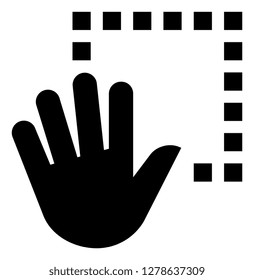 Hand Gesture Grab Dashed Line Vector Icon