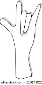 Hand gesture Graphic design elements, horizontal style Sign language gestures Love marriage concepts, vector illustrations, invitation cards