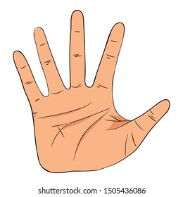 Hand gesture with high five sign