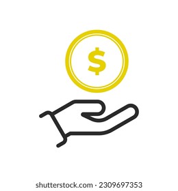 Hand gesture holding a coin.