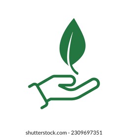 Hand gesture holding a leaf.
