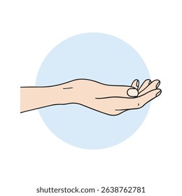 Hand gesture with hand. Human hand vector illustration