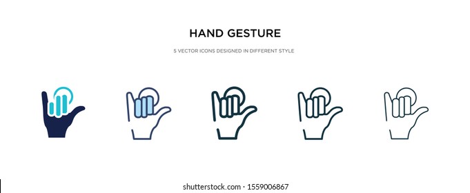 hand gesture icon in different style vector illustration. two colored and black hand gesture vector icons designed in filled, outline, line and stroke style can be used for web, mobile, ui