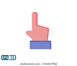 hand gesture icon in flat style isolated on white background. Editable color. EPS 10