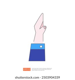 Hand Gesture Icon Illustration Vector Design. Human Hand Pointing Upwards with Forefinger. Simple Flat Style. EPS10.