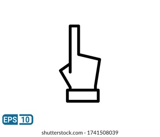 hand gesture icon isolated on white background. vector illustration in line style. EPS 10