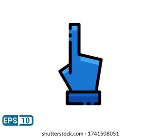 hand gesture icon isolated on white background. vector illustration in filled line style. EPS 10