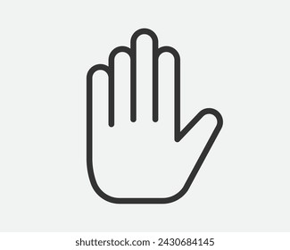 Hand Gesture Icon Line Simple Trendy Black and White Design.
